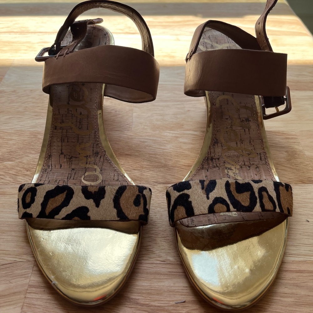 Sam Edelman Leopard Ankle Strap Sandal